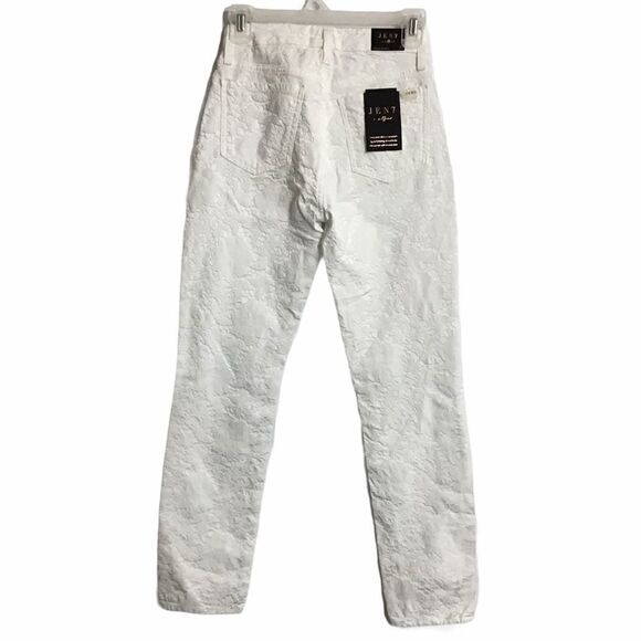 Jen7 7For All Mankind White Jacquard Skinny Ankle Jeans Size 0 - Picture 3 of 7
